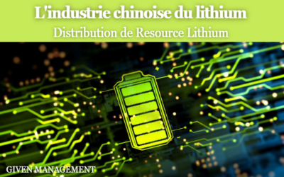 L’industrie chinoise du lithium (III) – Distribution de Resource Lithium