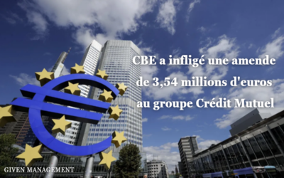 CBE a infligé une amende de 3,54 millions d’euros au groupe Crédit Mutuel