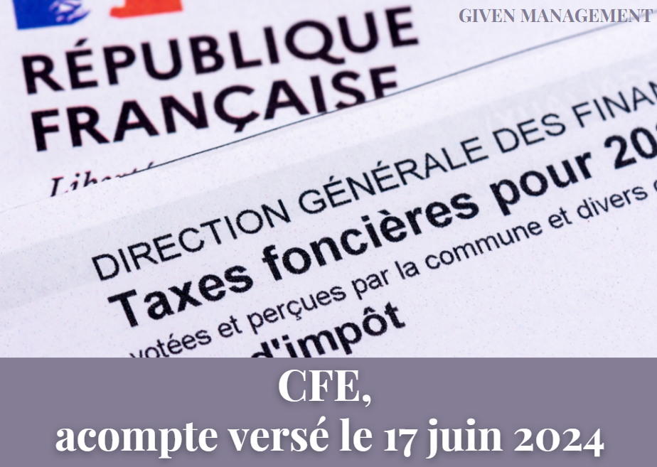 CFE, acompte versé le 17 juin 2024